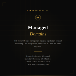 Digital agency managing client domain name registrations on a dashboard