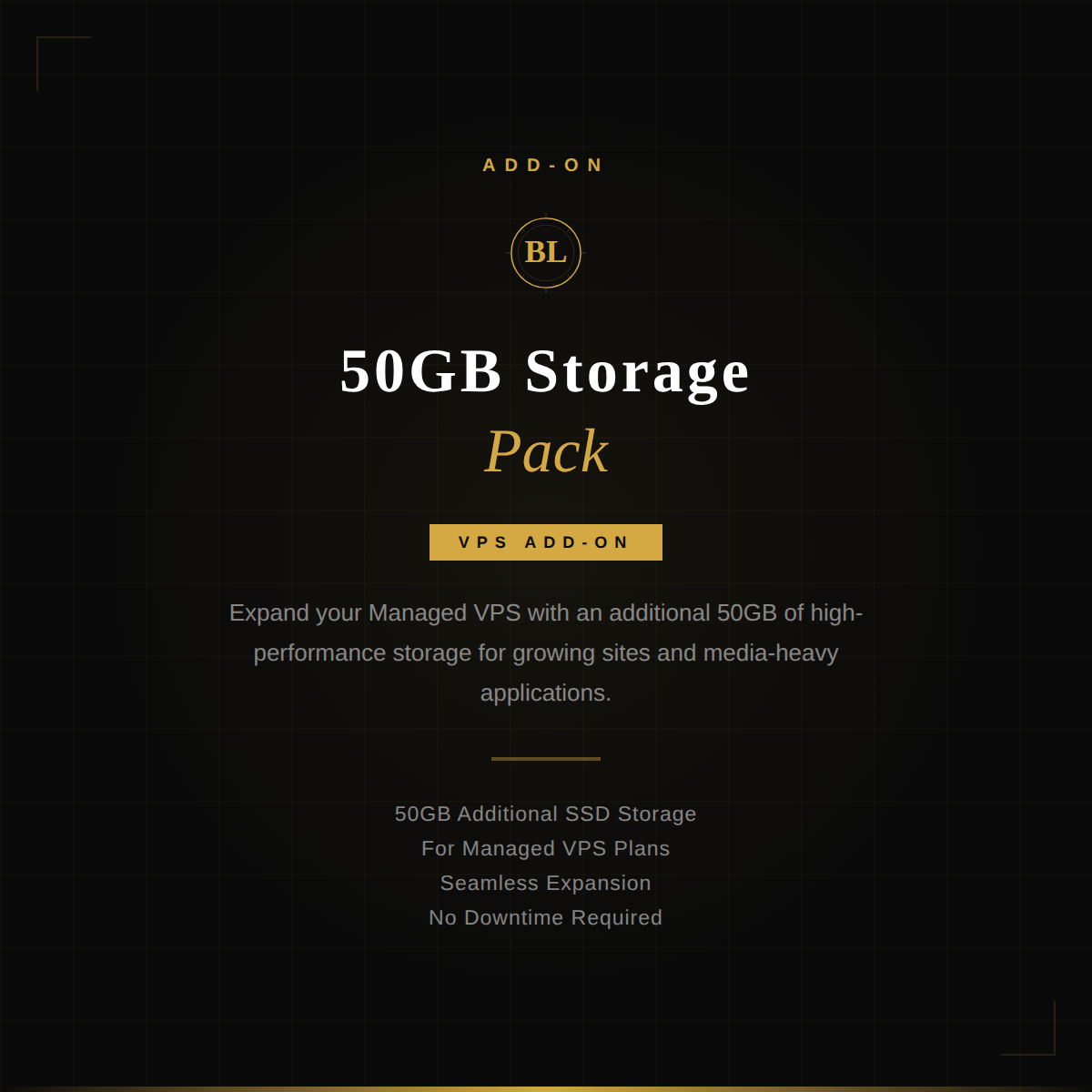 50GB additional EBS storage pack for managed VPS hosting plans