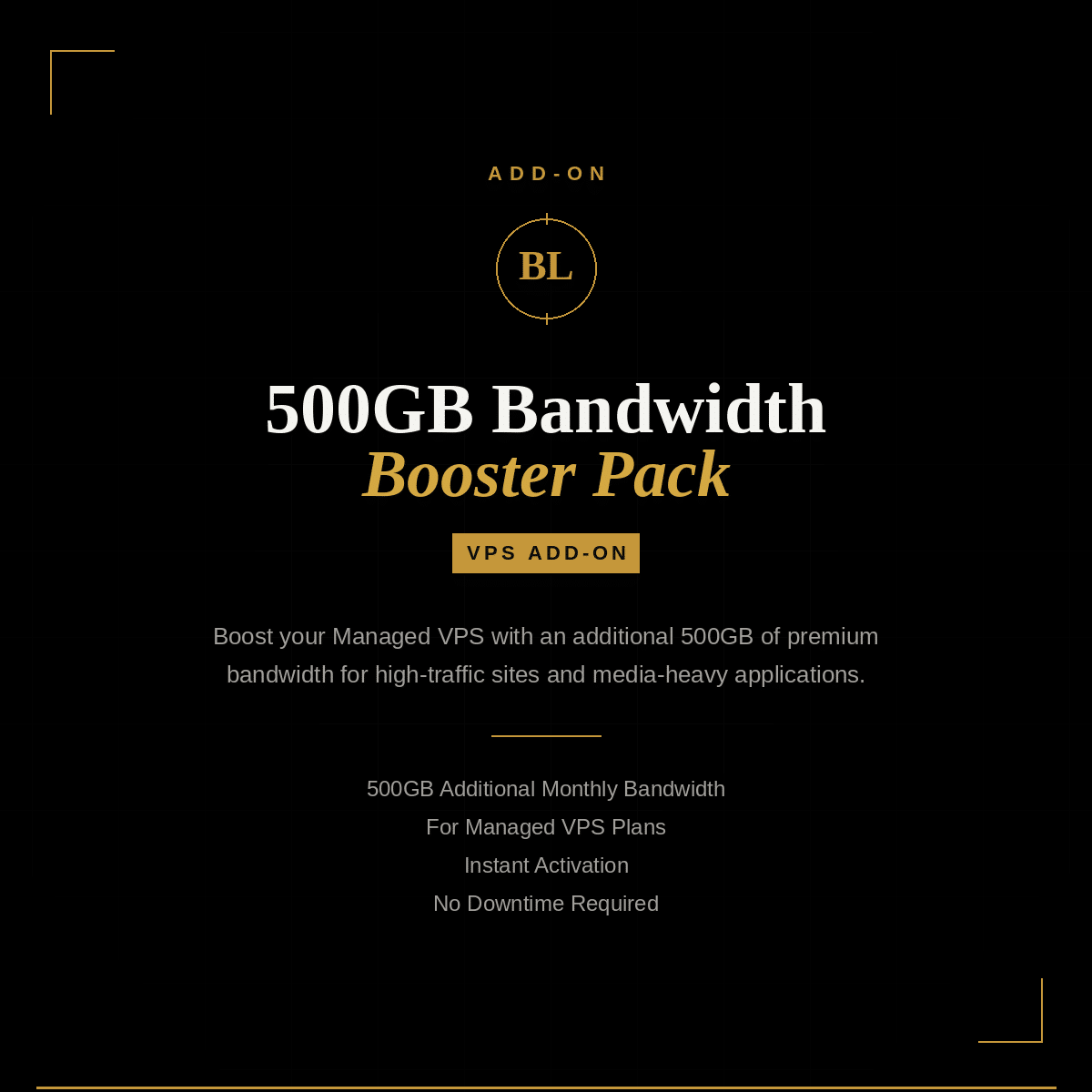 500GB additional bandwidth pack for Black Label managed hosting plans